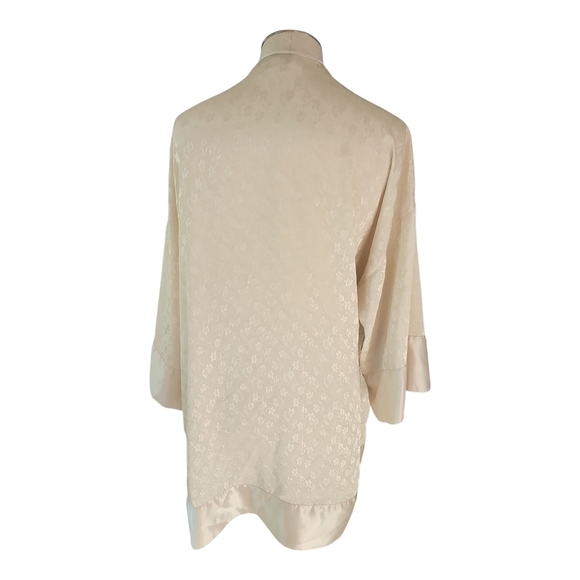 Cacique Lingerie Satin Kimono Robe Petite Small Cream - Picture 5 of 10